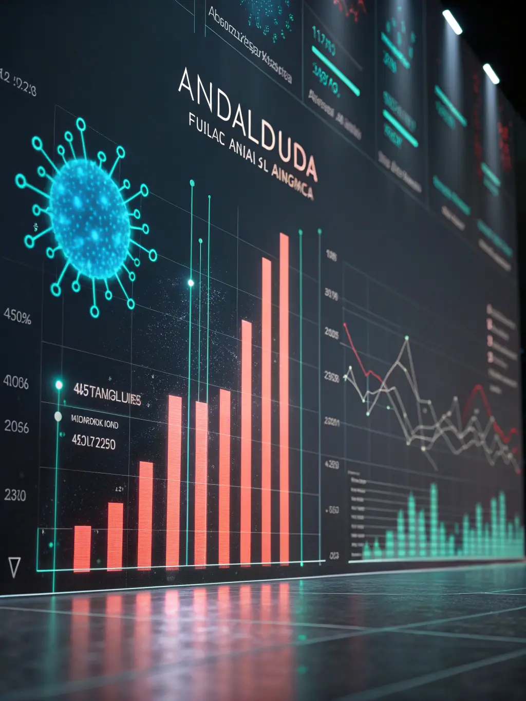A visual representation of data showcasing Andalusia's contributions to public health research and innovation in Spain.